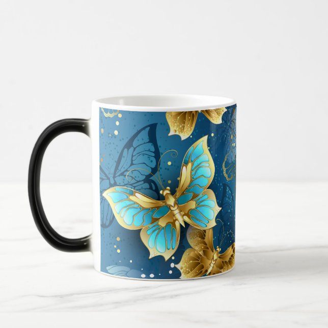 Golden butterflies magic mug (Left)