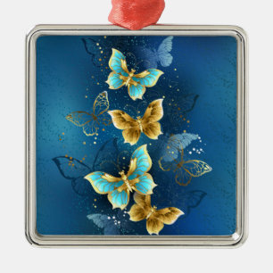 Golden butterflies metal tree decoration