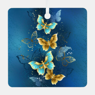 Golden butterflies metal tree decoration