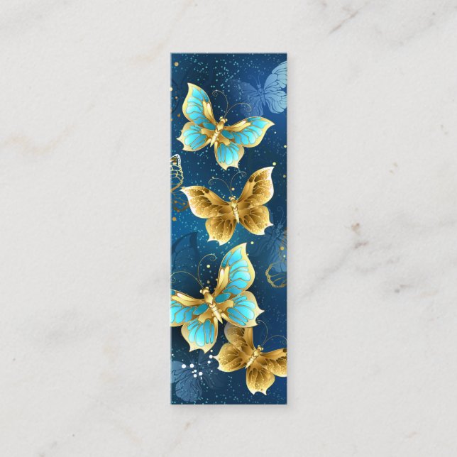Golden butterflies mini business card (Front)