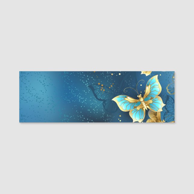 Golden butterflies name tag (Front)