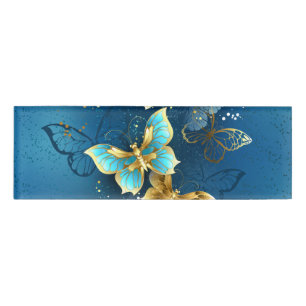 Golden butterflies name tag
