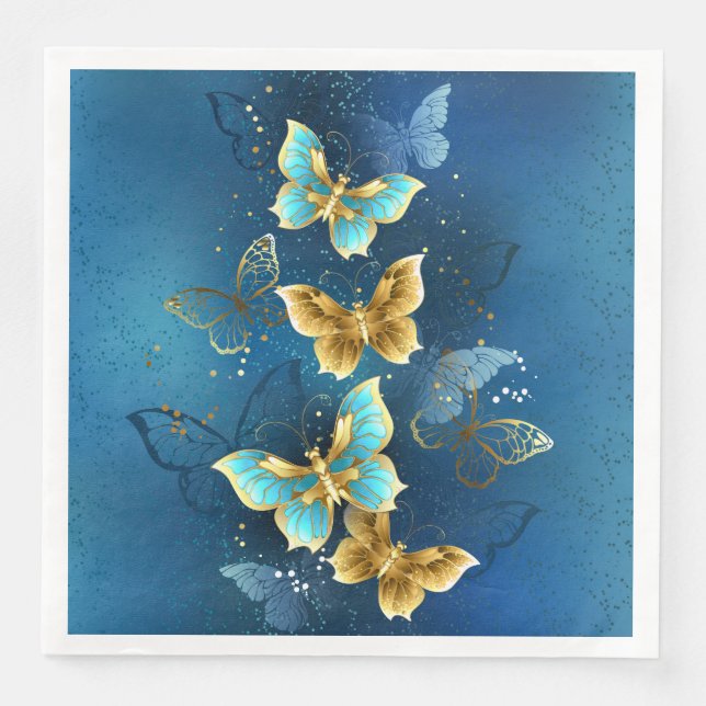 Golden butterflies napkin (Front)