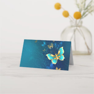 Golden Butterflies on a Blue Background Appointment Card