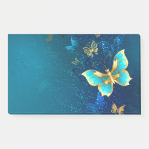 Golden Butterflies on a Blue Background Post-it Notes