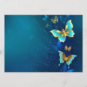 Golden Butterflies on a Blue Background Programme