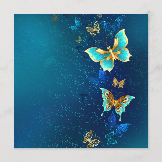 Golden Butterflies on a Blue Background Programme (Front)