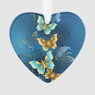 Golden butterflies ornament
