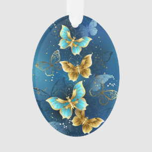Golden butterflies ornament
