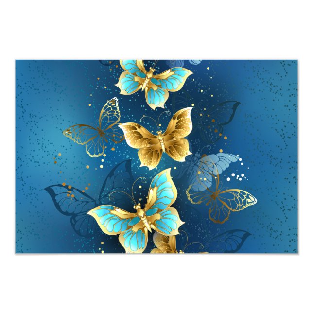 Golden butterflies photo print (Front)
