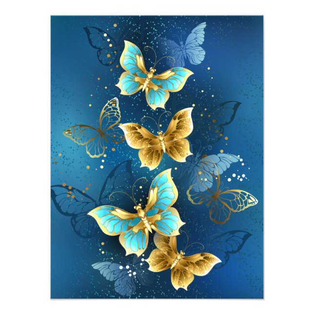 Golden butterflies photo print (Front)
