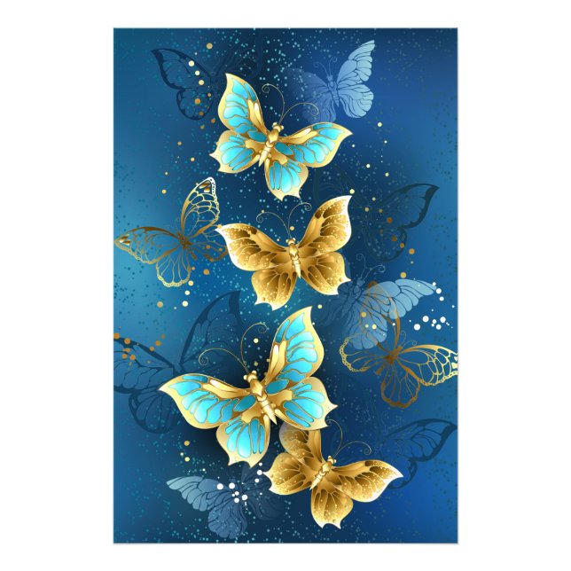 Golden butterflies photo print (Front)