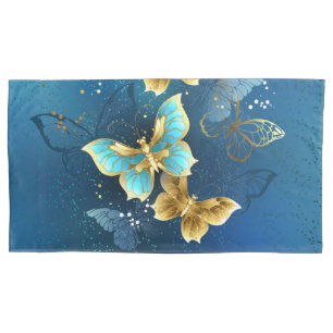 Golden butterflies pillowcase