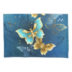 Golden butterflies pillowcase
