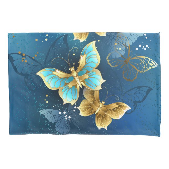 Golden butterflies pillowcase (Front-Left)