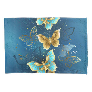 Golden butterflies pillowcase