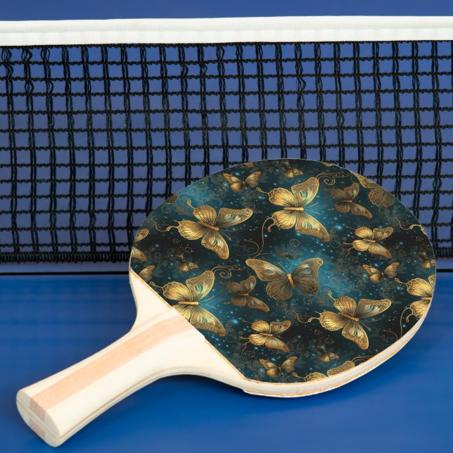 Golden Butterflies Ping Pong Paddle (Insitu)