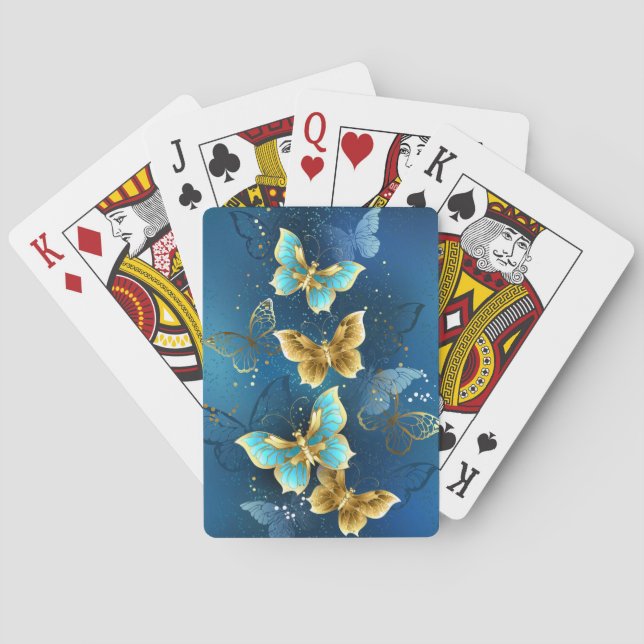 Golden butterflies playing cards (Back)