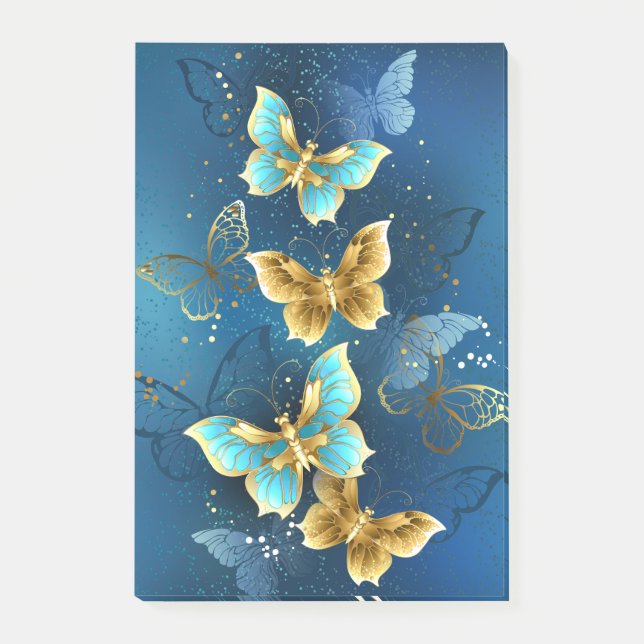Golden butterflies post-it notes (Front)