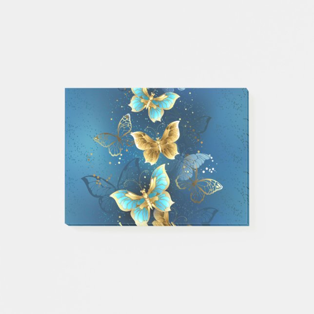 Golden butterflies post-it notes (Front)