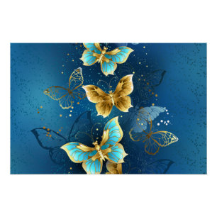 Golden butterflies poster