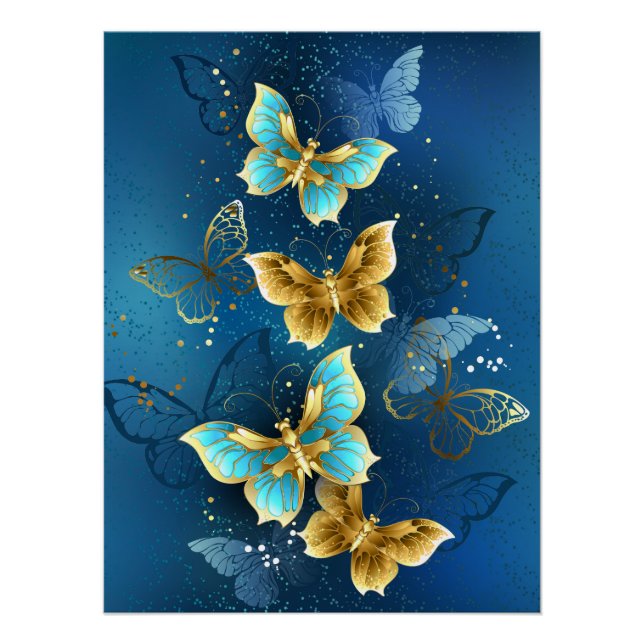 Golden butterflies poster (Front)