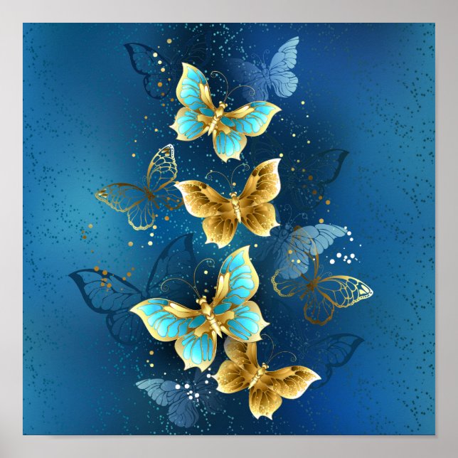 Golden butterflies poster (Front)