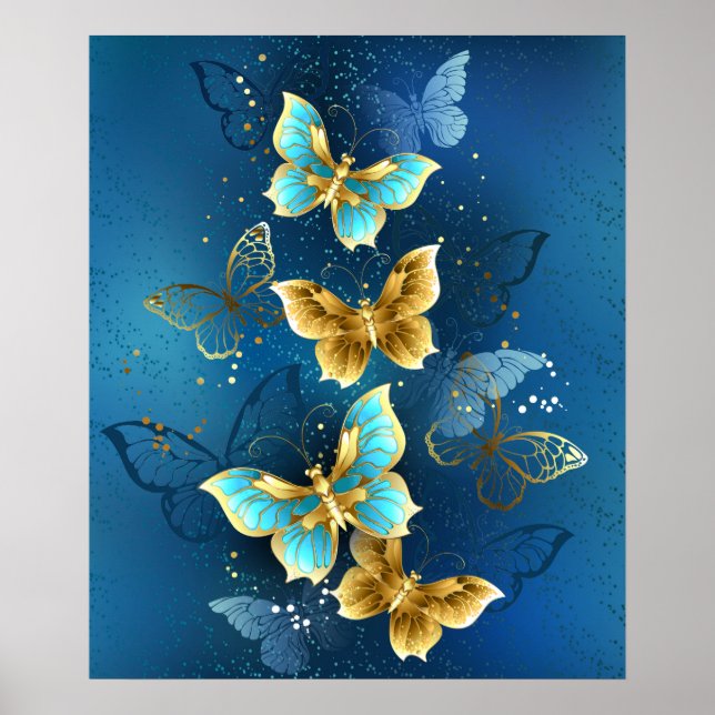 Golden butterflies poster (Front)