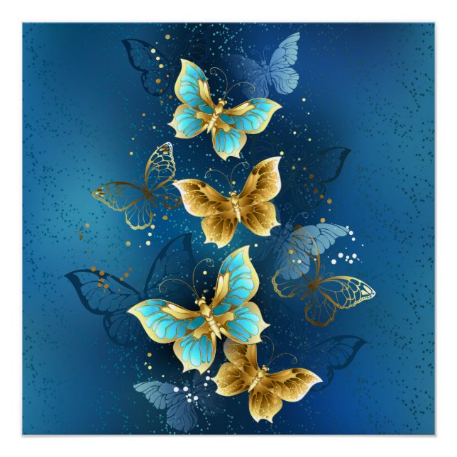 Golden butterflies poster (Front)