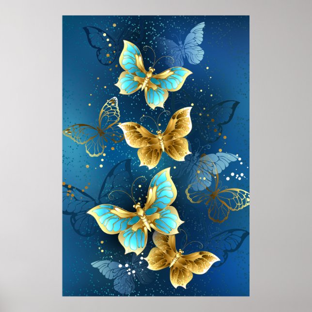 Golden butterflies poster (Front)