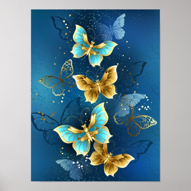 Golden butterflies poster (Front)