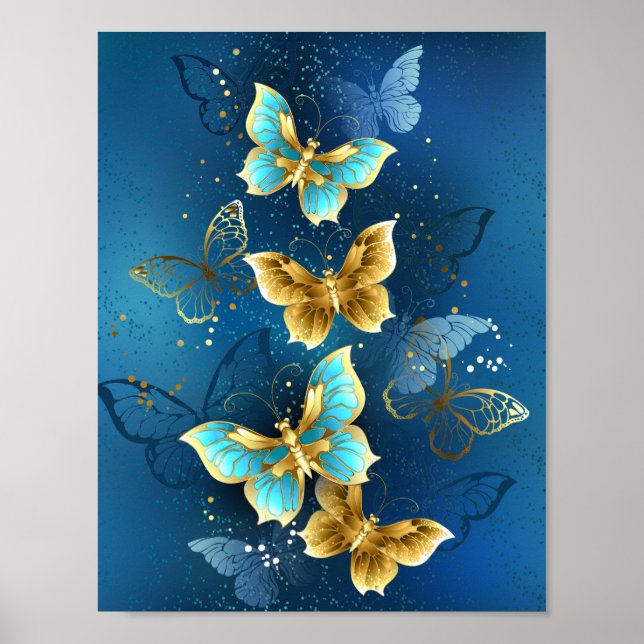 Golden butterflies poster (Front)