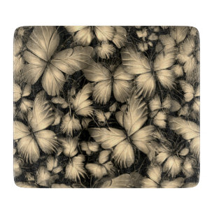 Golden Butterflies Print Cutting Board