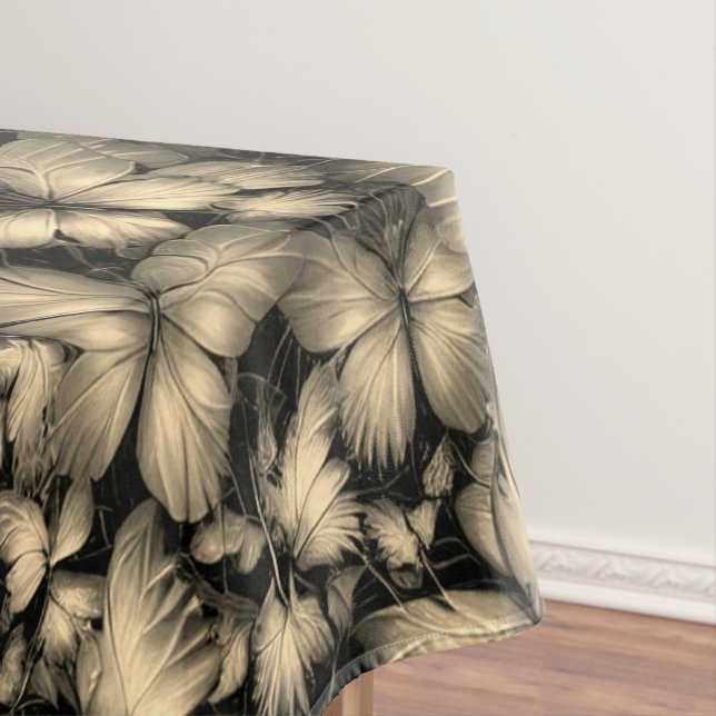 Golden Butterflies Print Tablecloth (In Situ)