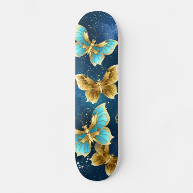 Golden butterflies skateboard (Front)