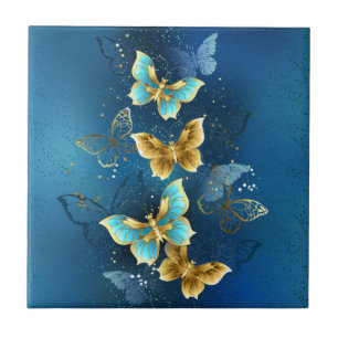 Golden butterflies tile
