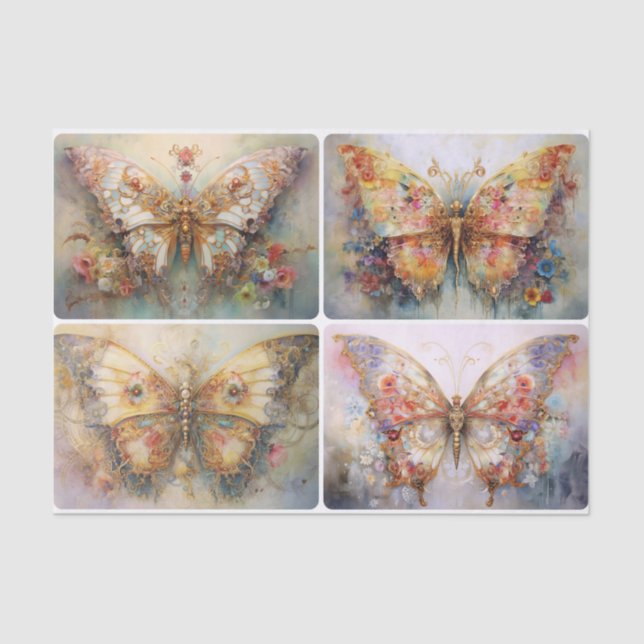 Golden Butterflies  Tissue Paper (Front)