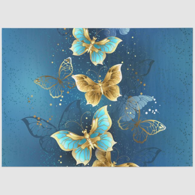 Golden butterflies tissue paper (Front)