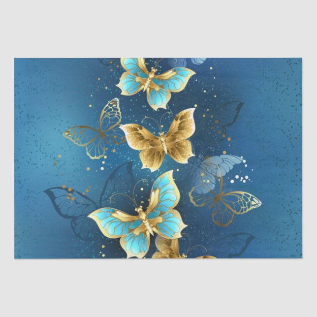 Golden butterflies tissue paper (Front)