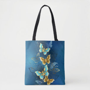 Golden butterflies tote bag
