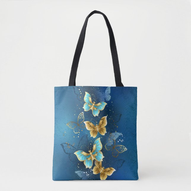 Golden butterflies tote bag (Front)