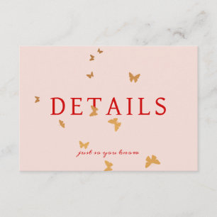 GOLDEN BUTTERFLIES WEDDING ENCLOSURE CARD