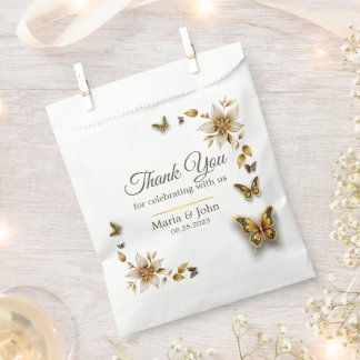 Golden Butterflies Wedding Favour Bags