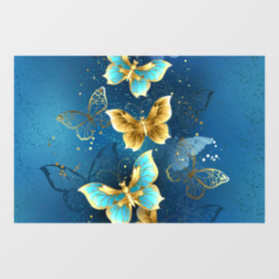 Golden butterflies window cling