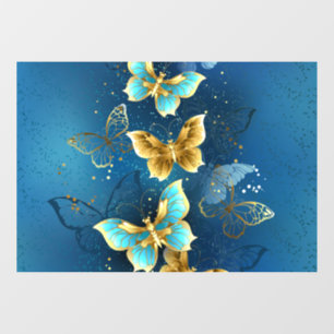 Golden butterflies window cling
