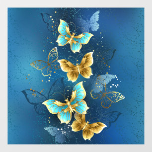 Golden butterflies window cling