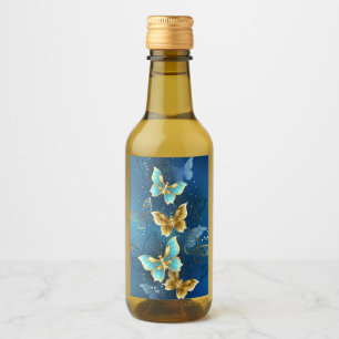 Golden butterflies wine label