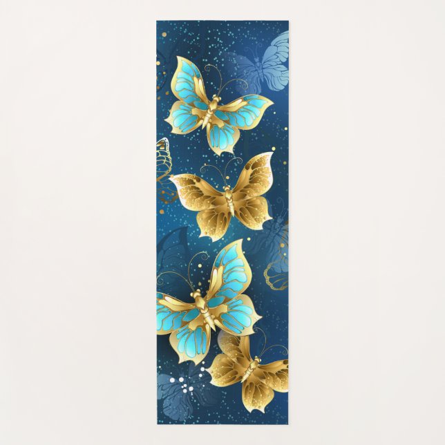 Golden butterflies yoga mat (Front)