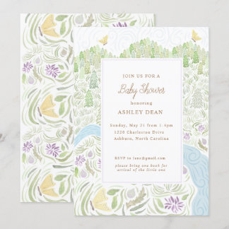 Golden Butterfly Baby Shower Invitation
