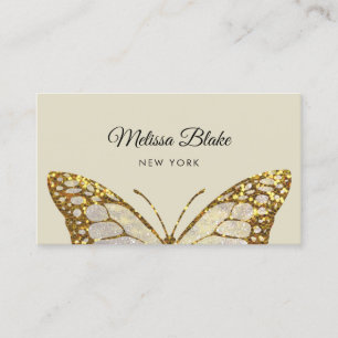 golden butterfly design business card
